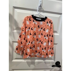 New Abby & Evie Kids Halloween Long Sleeve Shirt Size 6 Ghost Moon‎ Stars Peach